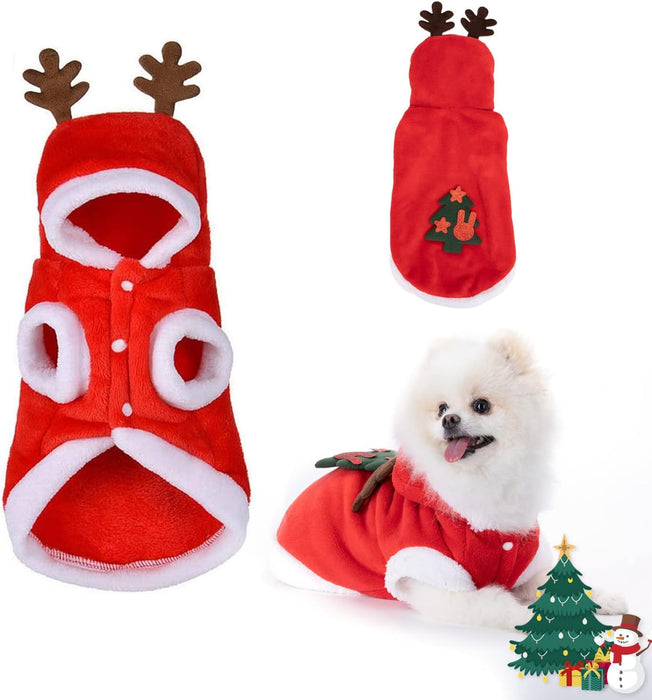 Roupa natalícia para cão / Casaco com capuz para cão - PetDoctors - Loja Online