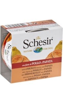 Schesir Dog: Filete de Frango com Papaia em Gelatina (150 Gramas) - PetDoctors - Loja Online