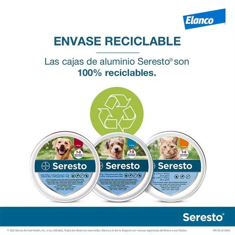 SERESTO Desparasitante Coleira para Cão Pequeno até 8 KG (38 CM AZUL) - PetDoctors - Loja Online