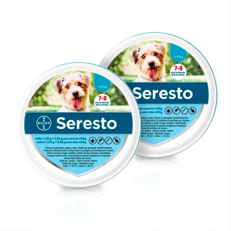 SERESTO Desparasitante Coleira para Cão Pequeno até 8 KG (38 CM AZUL) - PetDoctors - Loja Online
