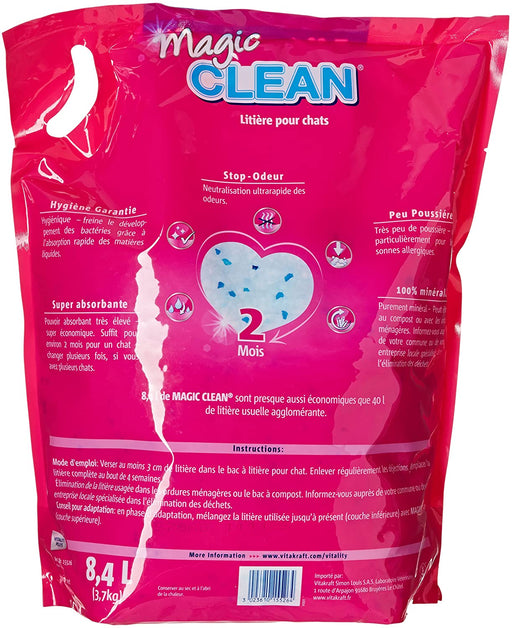 Sílica Gel em Grão para WC / Liteiras de Gatos (Vitakraft Magic Clean 8,4 L, 3700 gr ou 5 L, 2200 gr) - PetDoctors - Loja Online