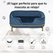 Sofá Cama de Luxo, para Cães pequenos e Gatos, estofado em veludo, Base de metal e bordas elevadas, 63,5 x 43 x 24,5 cm, Azul - PetDoctors - Loja Online