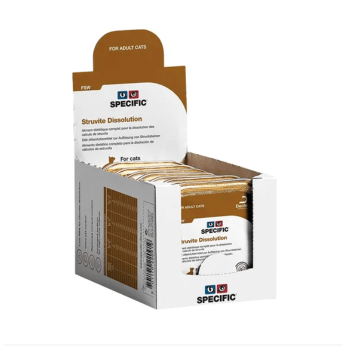 Specific Cat FSW Struvite Dissolution Wet (Terrina) - Caixa com 7 Embalagens de 100 gramas cada - PetDoctors - Loja Online