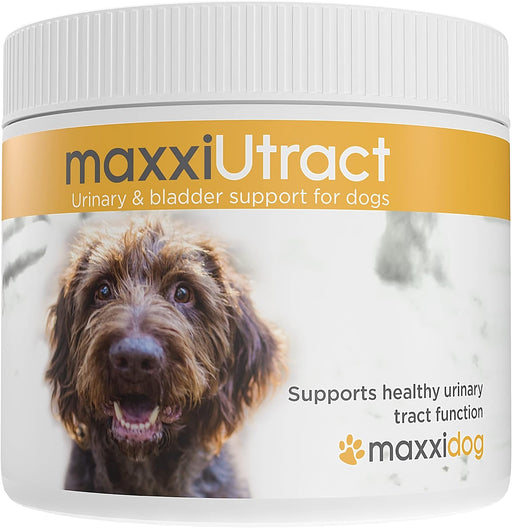 Suplemento urinário e vesical para cães maxxiUtract - ajuda à saúde do sistema urinário, controlo da bexiga e recorrência de ITU - com mirtilos - em pó 150 gr - PetDoctors - Loja Online