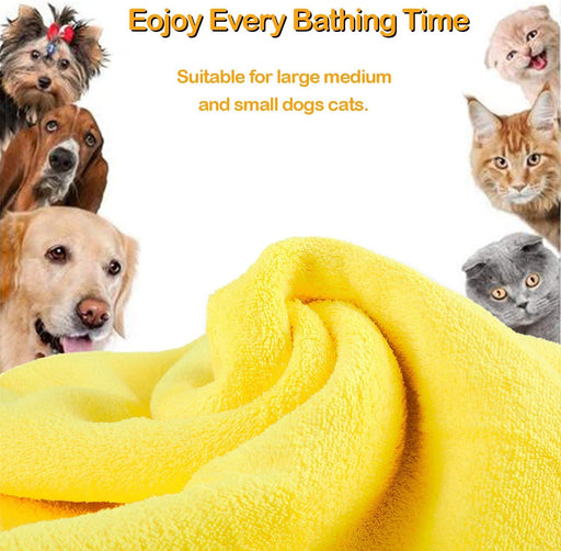 🐱🐶 Toalha de Banho para Cães e Gatos, Ultra Absorvente, 100 cm × 55 cm, em Microfibra Macia (2 Toalhas pelo preço de 1) - PetDoctors - Loja Online