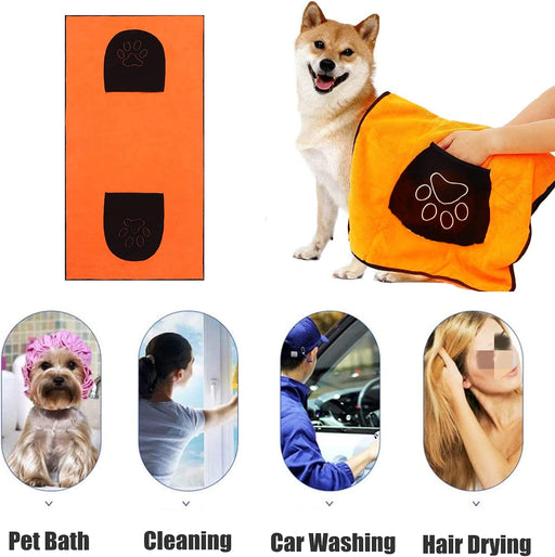 Toalha de Banho para Patudos (Cães e Gatos) em Microfibra, Ultra Absorvente, com bolsos, Lavável na Máquina - ❤️ COMPRE 1 LEVE 2 ✅ - PetDoctors - Loja Online