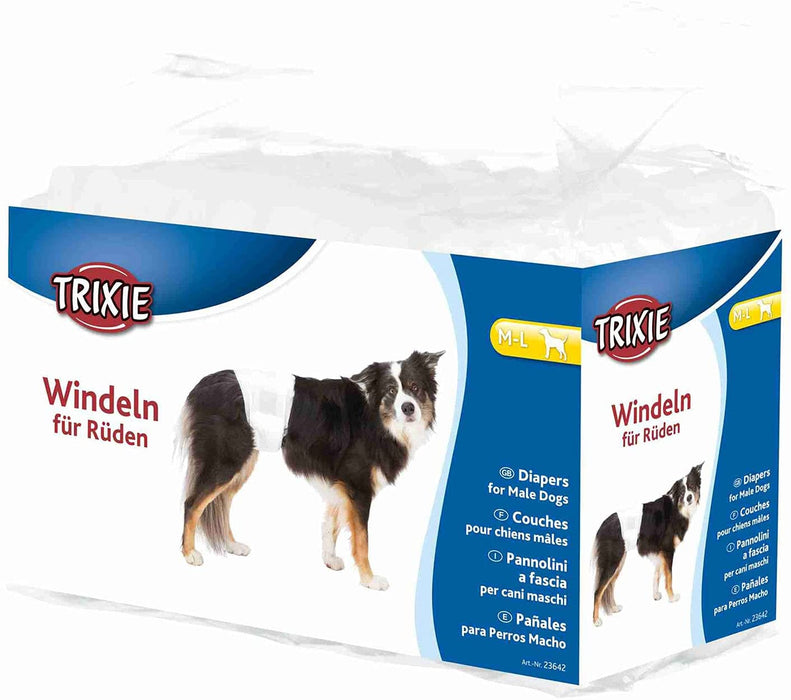 TRIXIE Fraldas para Cães (Macho) - 12 Fraldas por embalagem - PetDoctors - Loja Online