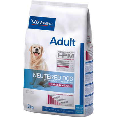 VIRBAC Veterinary HPM ADULT DOG Neutered Large & Medium Ração seca para Cão esterilizado ou com excesso de peso - Saco com 12 Quilos - PetDoctors - Loja Online
