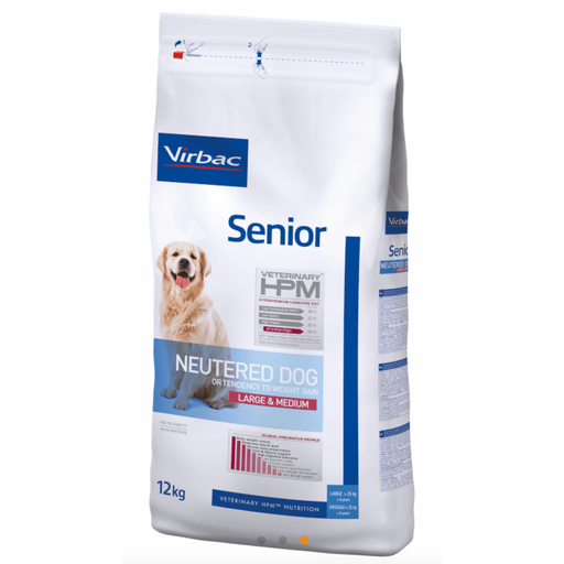 VIRBAC Veterinary HPM SENIOR DOG Neutered Large & Medium Ração seca para Cão esterilizado ou com excesso de peso - Saco com 12 Quilos - PetDoctors - Loja Online